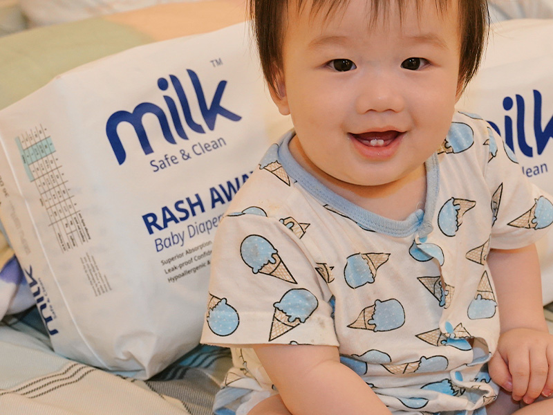 寶寶整晚乾爽就靠它|Milk 鎖水芯尿布