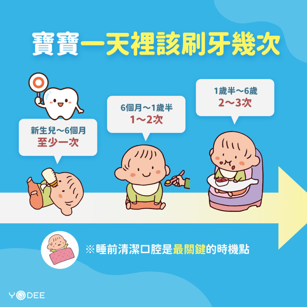 寶寶一天裡該刷幾次牙 | 優迪