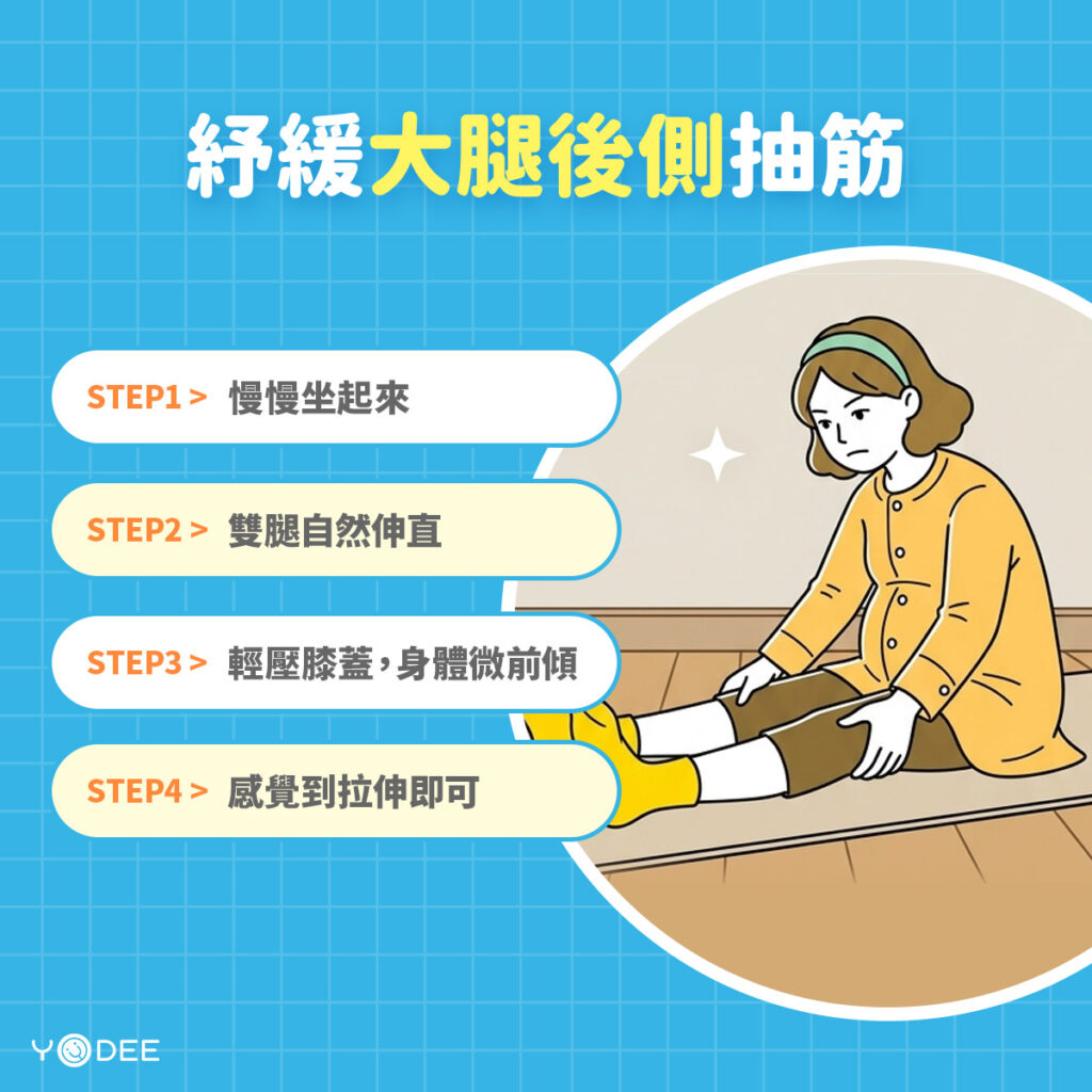 舒緩大腿後側抽筋 | 優迪